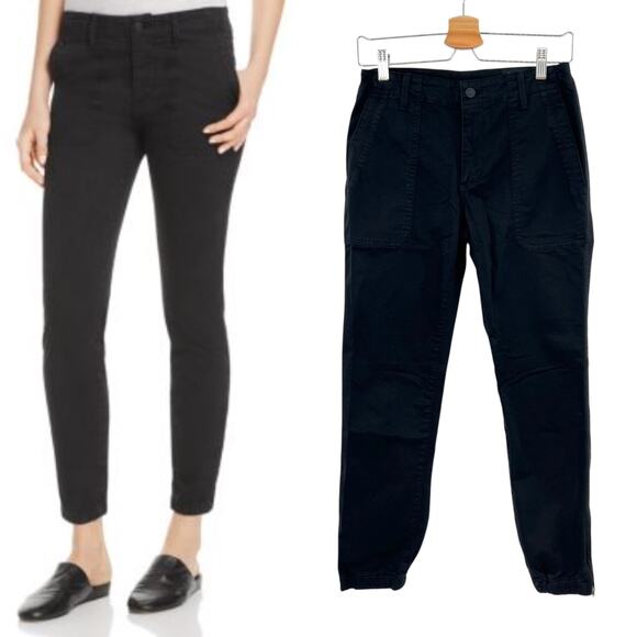 Vince‎ Pants Elastic-hem Patch-front Utility Trouser Jogger Black Size 27 - Picture 1 of 12